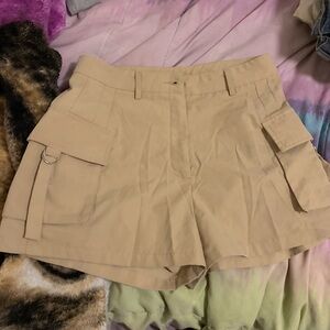 Women's Tan Cargo Shorts